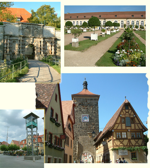 Wülzburg Weißenburg, Hofgarten Ansbach, Marktplatz Gunzenhausen, Rothenburg o.d.T.